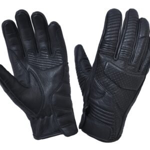 Leather Gloves - Full Finger - Perforated - Motorcycle - 8161-00-UN