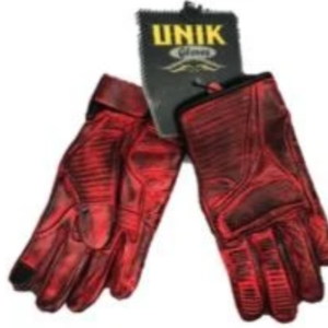 Men's Full Finger Distressed Red Reinforced Leather Gloves - SKU 8175-00-UN