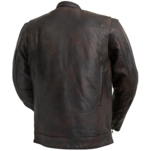 The Raider - Men's Copper Diamond Naked Leather Motorcycle Jacket - Up To Size 5XL - SKU FIM263CVZ-FM