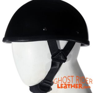 Novelty Motorcycle Helmet - High Gloss Black - Eagle Style - Shorty - H401-11-DL