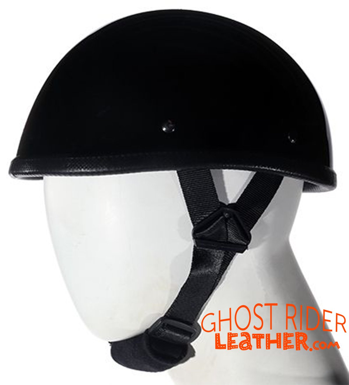 Novelty Motorcycle Helmet - High Gloss Black - Eagle Style - Shorty - H401-11-DL