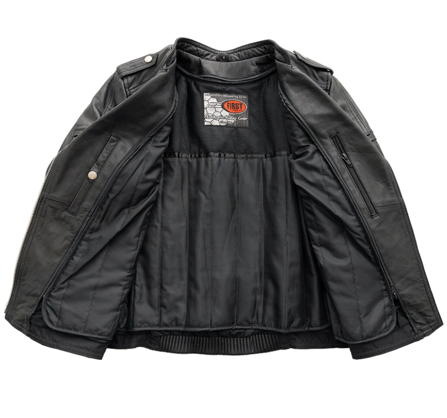 Leather Motorcycle Jacket - Women's - Black - Tantrum - FIL196SDMZ-FM