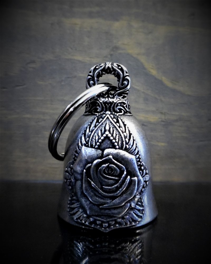 Mandala Skull Rose - Pewter - Motorcycle Spirit Bell - Made In USA - SKU BB65-DS