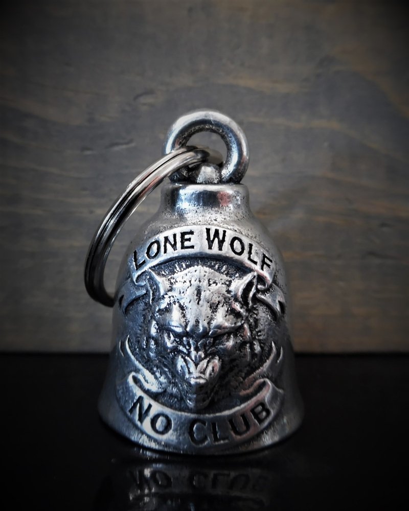 Lone Wolf - No Club - Pewter - Motorcycle Gremlin Bell - Made In USA - SKU BB105-DS