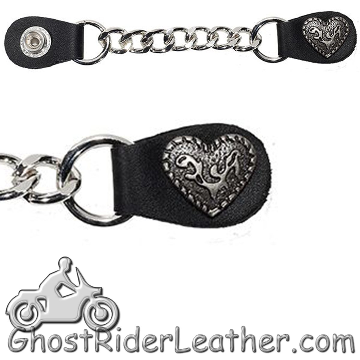 One Single - Fancy Heart Vest Extender with Single Chrome Chain - AC1078-LL-DL-1