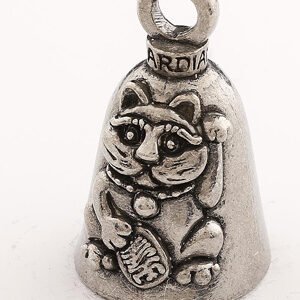 Maneki-Nek - Pewter - Motorcycle Guardian Bell® - Made In USA - SKU GB-MANEKI-NEK-DS