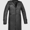 Leather Coat - Men's - Black - Fashion Leather Jacket - Parker - WBM6006-FM