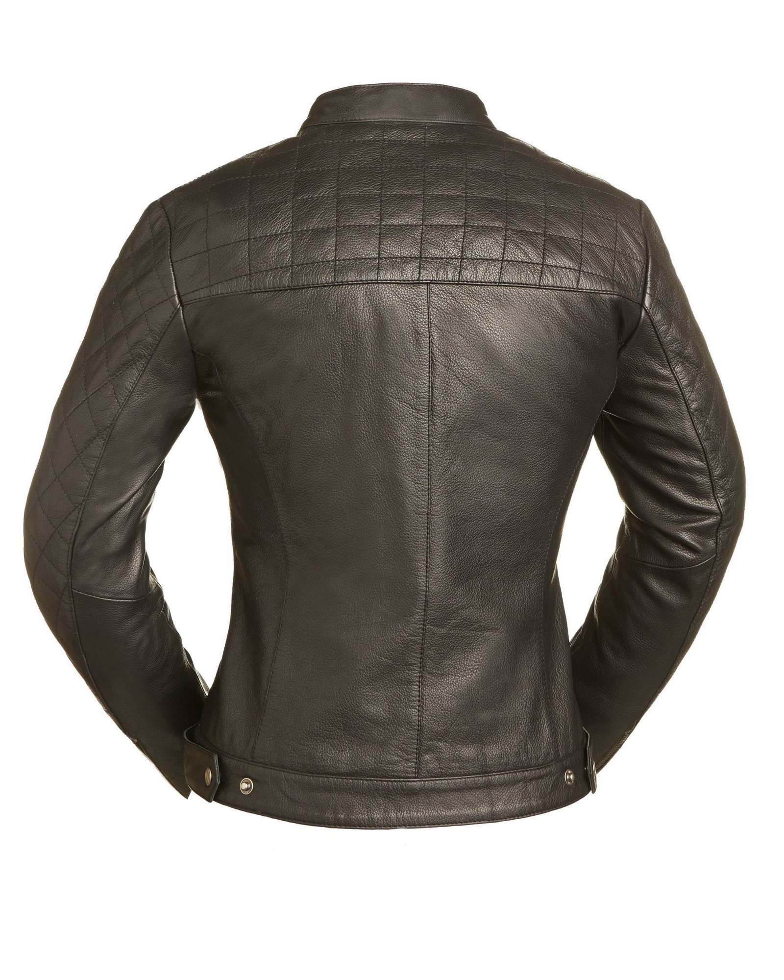 Black Diamonds - Women's Leather Motorcycle Jacket - FIL166CSLZ-FM