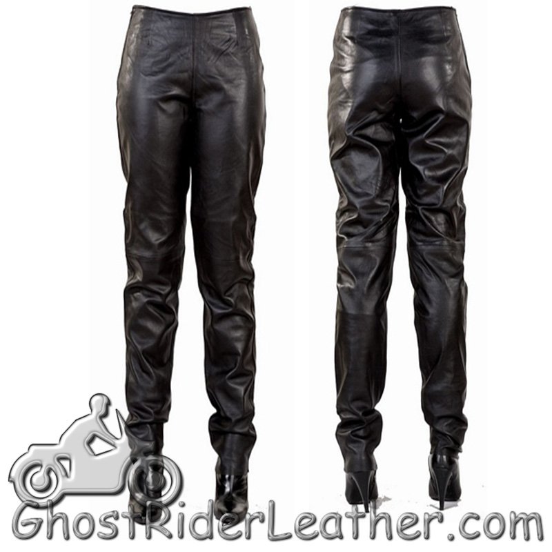Leather Pants - Women's - Hip Hugger - Straight Legs - C503-DL