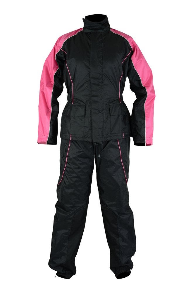 Rain Suit - Women's - Waterproof - Motorcycle - Pink Black - DS598PK-DS