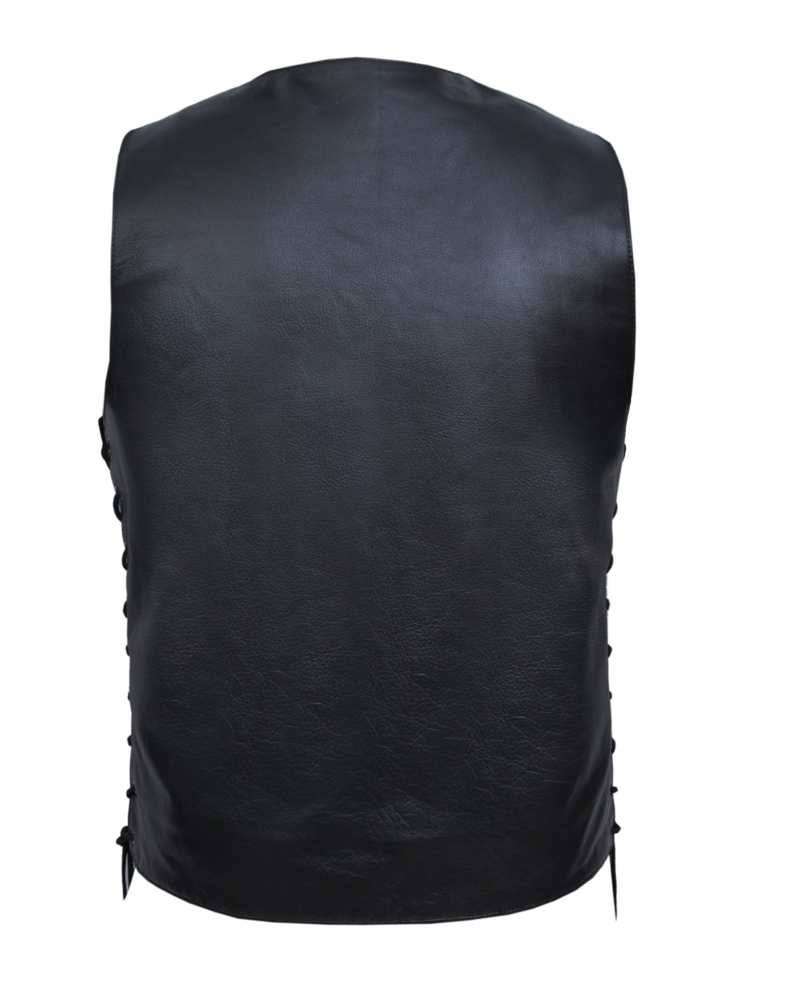 Leather Motorcycle Vest - Men's - Up To 11XL - 10 Pocket Vest - 2632-00-UN