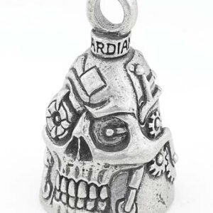 Steampunk Skull - Pewter - Motorcycle Guardian Bell® - Made In USA - SKU GB-STEAMPUNK-SKULL-DS