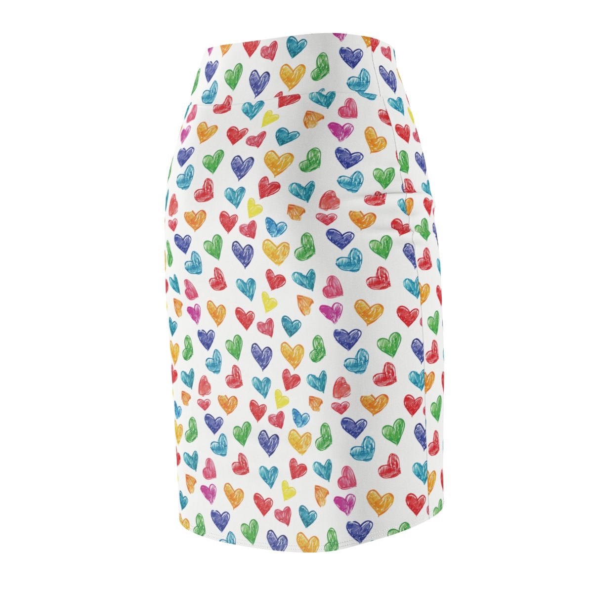 Doodle Hearts - Red Pink White - Women's Pencil Skirt (AOP) Doodle Hearts - Red Pink White - Women's Pencil Skirt (AOP)