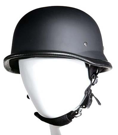 Novelty Motorcycle Helmet - Flat or Gloss Black - German - H402-H502-11-DL