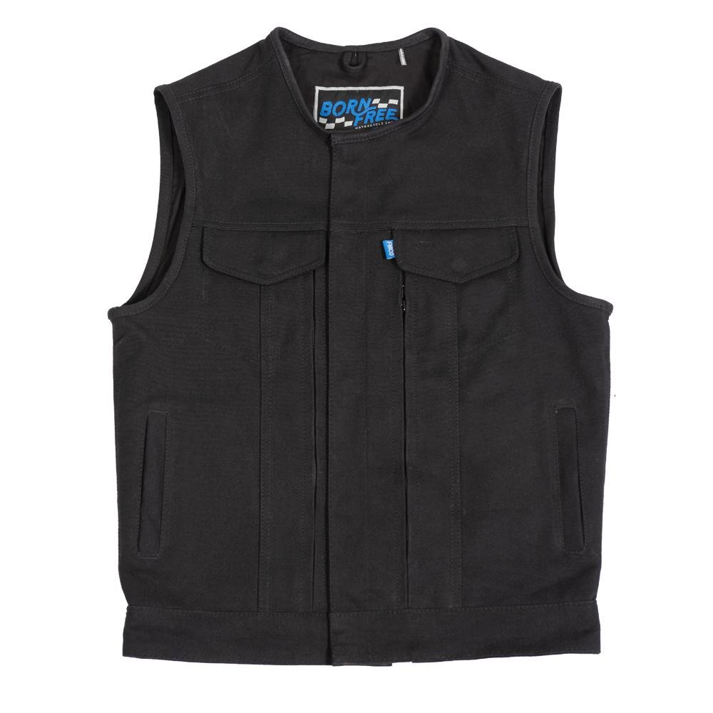 Born Free Fairfax V2 Mens Canvas Motorcycle Vest - BFM637CNVS