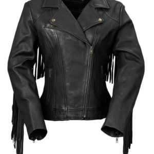 Daisy - Women's Western Leather Jacket With Fringe - Tassels - Choice of Colors - WBL1503