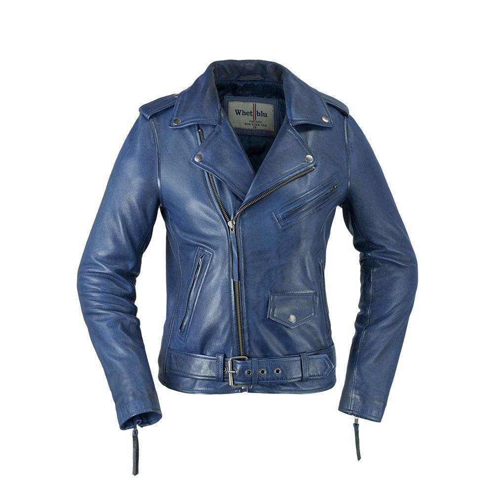 Leather Motorcycle Jacket - Women's - Choice of 3 Colors - Rockstar - WBL1082
