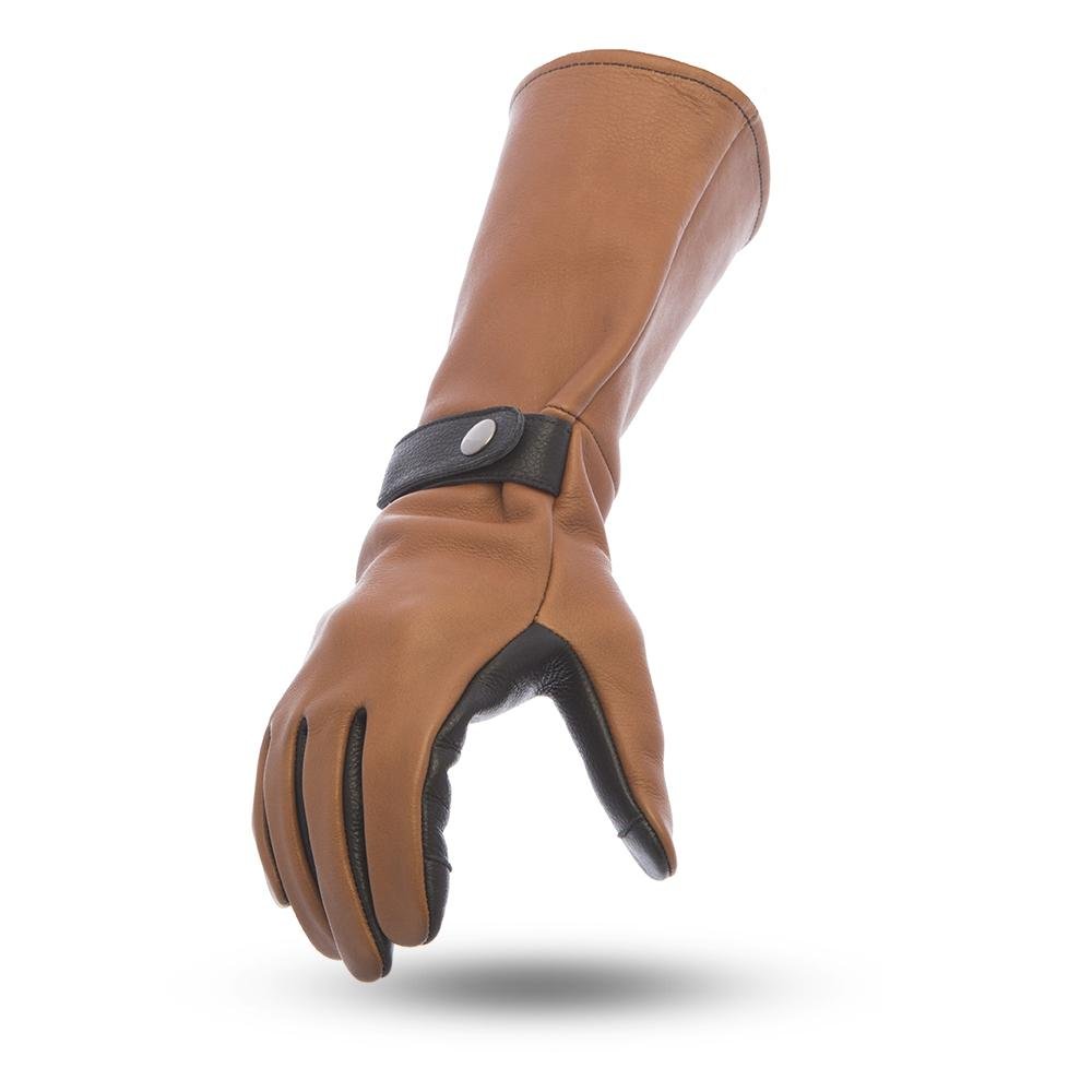 Leather Gauntlet Gloves - Men's - Touch Tech Fingers - Choice Of Colors - Phenom - FI216-FM