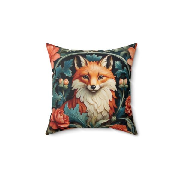 Fox and Flowers - Vintage Garden - Retro - Faux Suede Square Pillow
