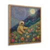 Bamboo Weaved Sloth in Wildflowers on a Starry Night - Acrylic Prints (French Cleat Hanging)