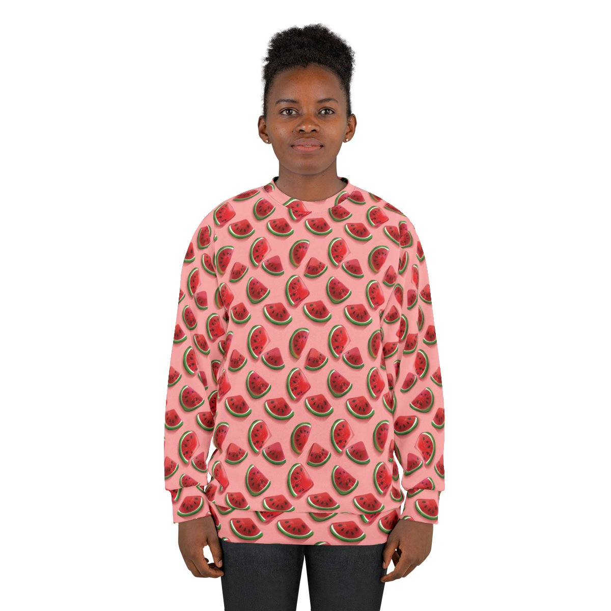 Watermelon Candy Slices - Red Green on Pink - Unisex Sweatshirt Watermelon Candy Slices - Red Green on Pink - Unisex Sweatshirt