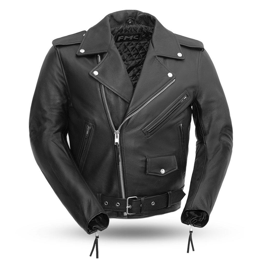 Superstar - Men's Leather Motorcycle Jacket - Up To Size 8XL - SKU FMM200BMP-FM