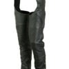 Men's Leather Chaps - Motorcycle - Unisex - Double Deep Pocket - Up To 8XL - DS-488-DS