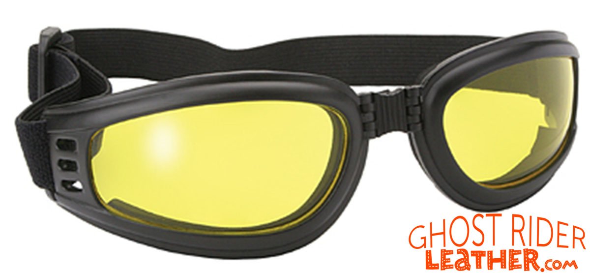 Goggles - Yellow Lens - Folding - Motorcycle Eyewear - 45212-YELLOW-DS