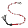 Get Back Whip - Red and White Leather - 36 Inches - Monkey Fist and Skulls - Motorcycle Accessories -  FGBW12-HS-DL