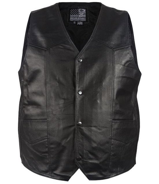 Leather Motorcycle Vest - Men's - Discontinued - MV1302-DL