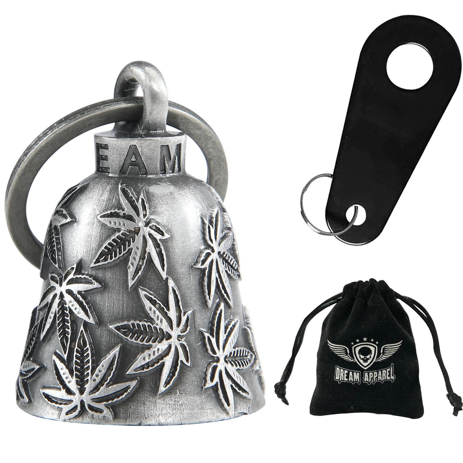 Motorcycle Ride Bell - 3D - Weed - Leaf - Spirit Bell - Gremlin - DBL48-L-DL