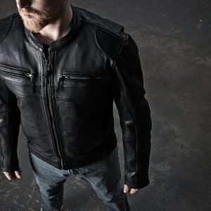 Leather Motorcycle Jacket - Men's - Nemesis - FIM295CHRZ-FM