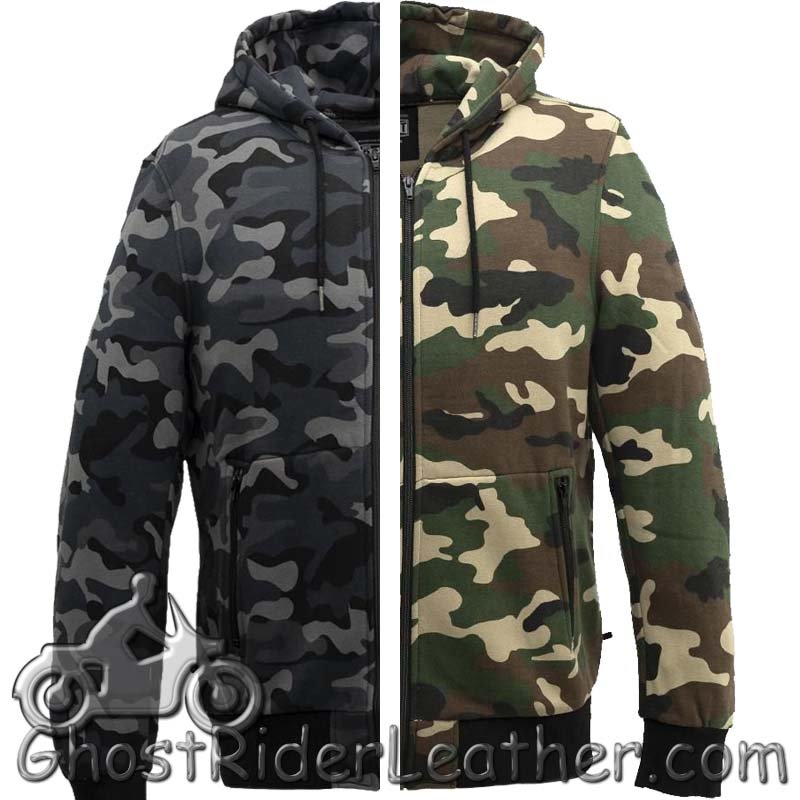 Hoodie - Men's Hoodie With Zipper - Choice of Blue Camo or Green Camo - SKU FIM481H-FM