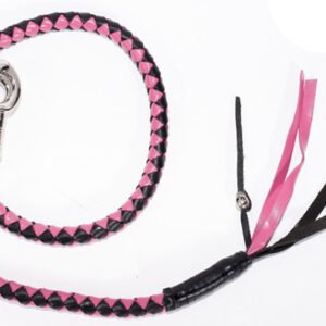 Get Back Whip - 36 Inches - Pink and Black Leather - GBW5-DL
