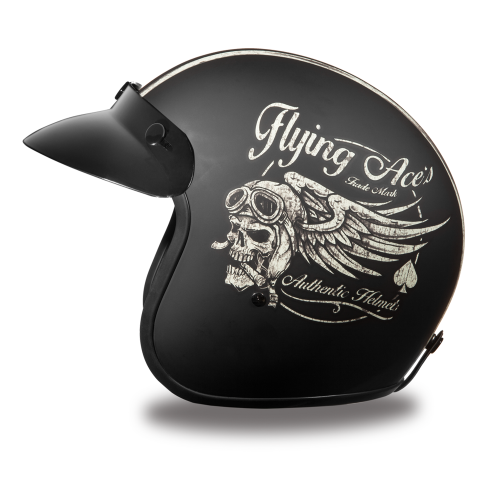 DOT Motorcycle Helmet - Flying Aces - Open Face - Cruiser - DC6-FAC-DH