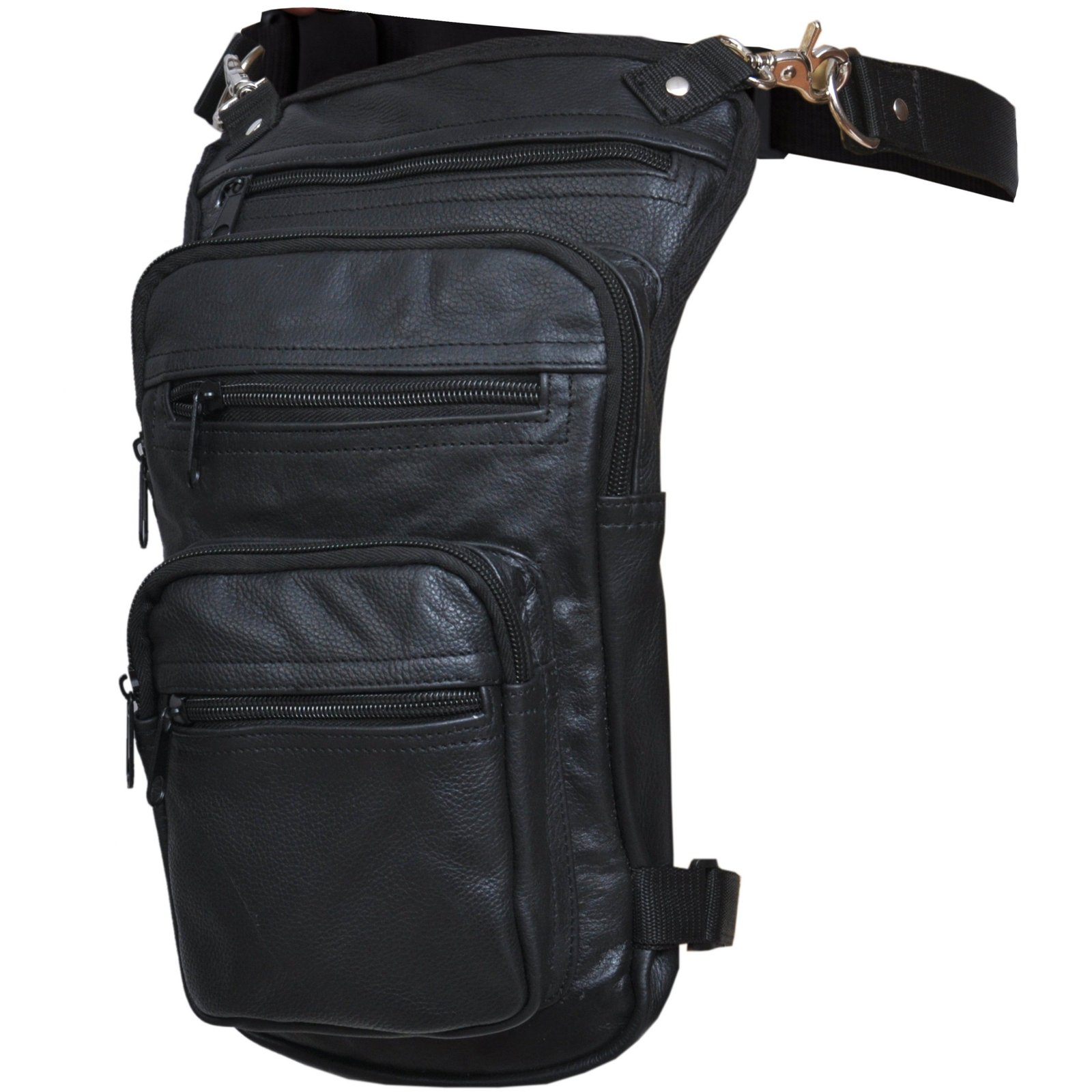 Women's Black Leather Thigh Bag - SKU 5730-00-UN