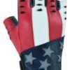 Leather Motorcycle Gloves - Men's - USA Flag - Fingerless - DS1215-DS