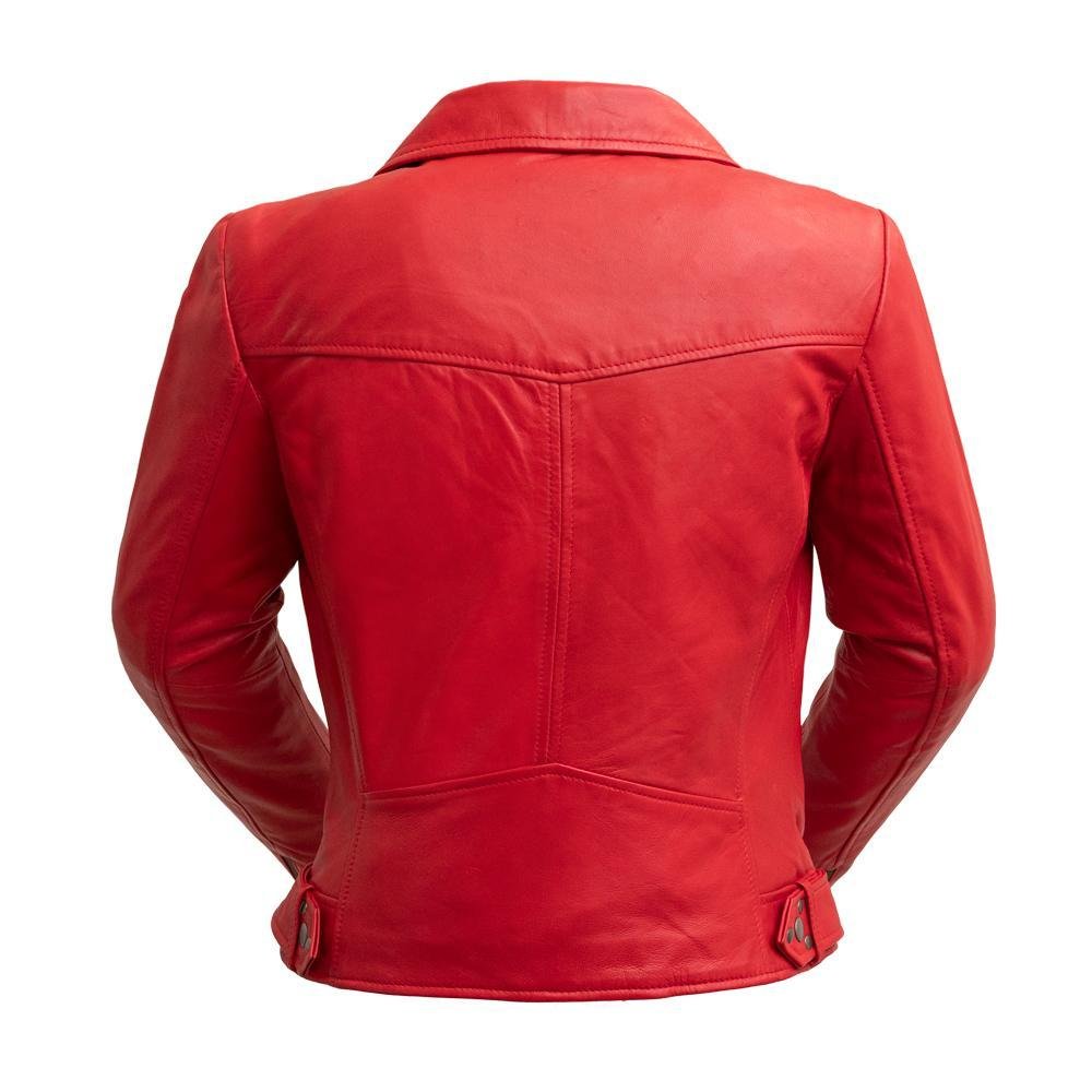 Chloe - Women's Red Fire Leather Motorcycle Jacket - Choice of 4 Colors - WBL1384