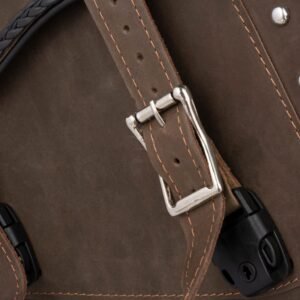 Saddlebags - Leather - Vintage Brown - Studs - Motorcycle Luggage - SD4065-STUD-BRN24-DL