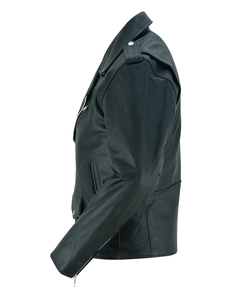 Leather Motorcycle Jacket - Men's - Police - Up To 10XL - DS710-DS