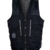 Leather Motorcycle Vest - Men's - Gray - 10 Pocket - MV310-16-DL