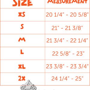 Novelty Motorcycle Helmet - Flat Black - Eagle Style - Shorty - H501-11-DL Size Chart