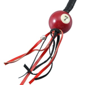 Get Back Whip - Black and Red Leather - With Pool Ball - 36 Inches - GBW6-BB-36-DL