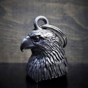 Eagle Head - Pewter - Motorcycle Ride Bell - Made In USA - SKU BB20-DS