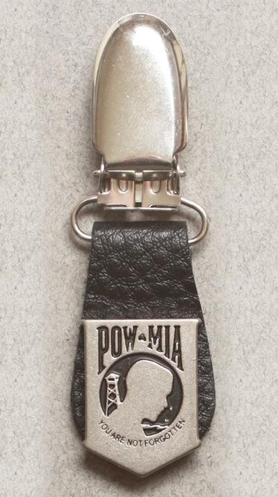 Pair of Biker Boot Clips - POW MIA - Black and Silver - Motorcycle - J122-6-DS