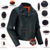 Leather Motorcycle Jacket - Women's - Updated and Stylish - Gun Pockets - DS804-DS