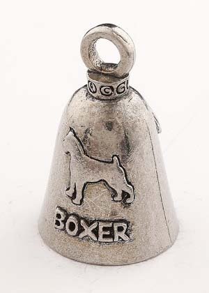 Boxer Dog - Pewter - Motorcycle Guardian Bell - Made In USA - SKU GB-BOXER-DOG-DS