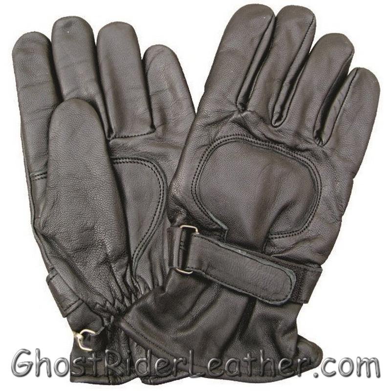 Leather Gloves - Men's - Lined - Motorcycle Riding - AL3063-AL