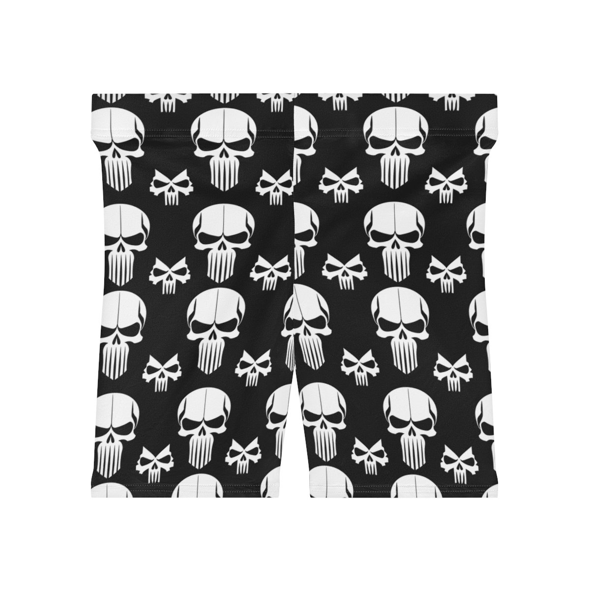 Angry Skulls - White on Black - Women's Biker Shorts Angry Skulls - White on Black - Women's Biker Shorts