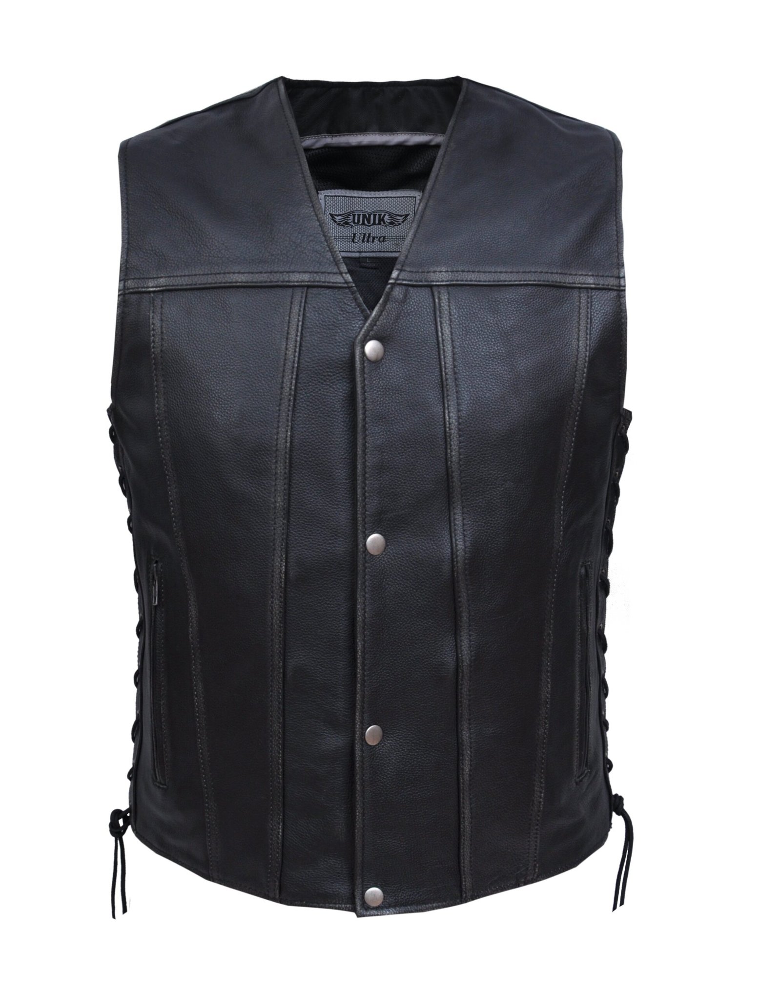 Leather Motorcycle Vest - Men's - Durango Gray - 2611-AGR-UN